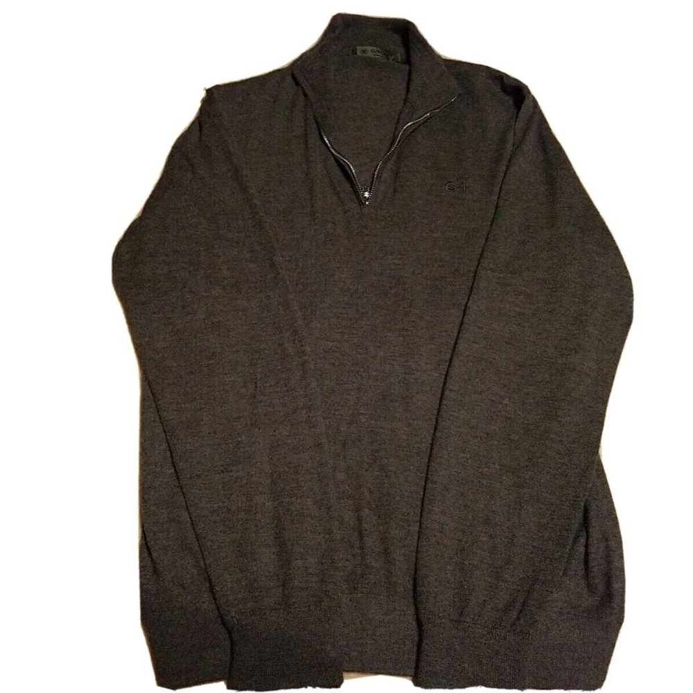G/Fore Quarter 1/4 Zip Charcoal Gray Sz Medium Long Sleeve Merino/Viscose/Wool